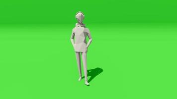 3d model of a man standing on a green screen video
