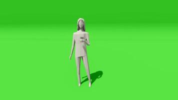 A 3d model of a person standing on a green screen video