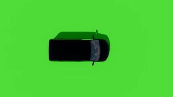 A green screen with a black car on it video