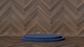 A podium in front of a wall with a wooden floor video