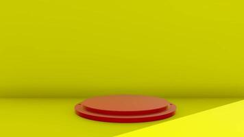 A red button on a yellow background video