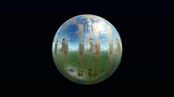 A blue and green ball with a reflective surface video