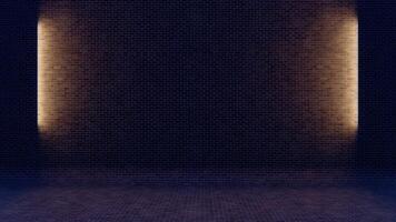 An empty room with a brick wall and lights video