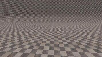A checkered floor with a white and gray pattern video
