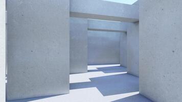 A concrete hallway with a light coming through the wall video