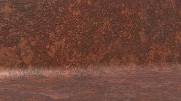 A close up of a rusty wall with a brown paint video