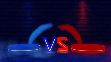 Two red and blue pucks on a blue background video