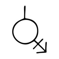 one Hand drawn bigender androgyne and neutrois gender identity icon Symbol used to represent sex and gender vector