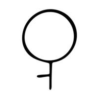 one Hand drawn demigirl gender identity icon Symbol used to represent sex and gender vector