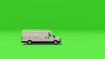 A white van on a green screen video