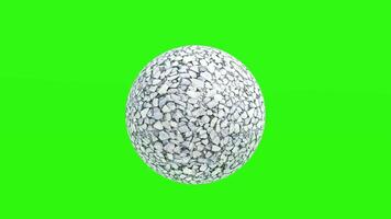 A white rock on a green screen video