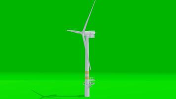 A wind turbine on a green screen video