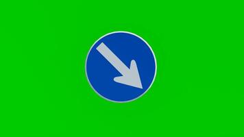 A green screen with a blue arrow pointing to the right video