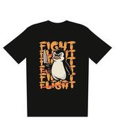 Aggressive Penguin T-Shirt Design Fight or Flight, Illustration, Dark Humor, Graphic Tee Mockup vector