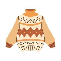 Warm knitted autumn sweater. illustration. vector