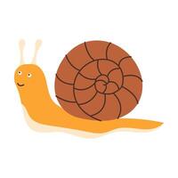 Snail with shell. Autumn forest character. illustration. vector