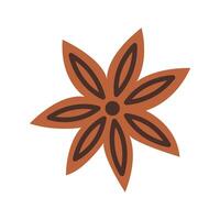 Dried star anise. Autumn seasoning. illustration. vector