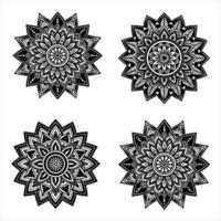Detailed Mandala Pattern Set with Symmetrical Floral Designs vector