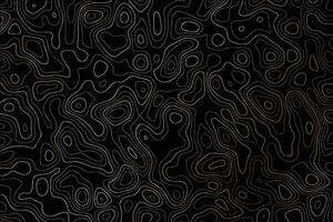Abstract topographic design on black vector