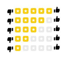 Five star rating. Product rating or customer review vector