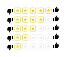 Product rating or customer review. Rating stars vector