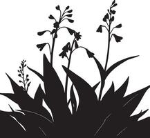 Silhouette of flowers and plants vector