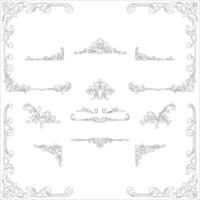 Set of decorative elements for the frame, border and border vector
