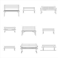 Set of park benches vector