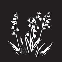 White flowers on a black background vector