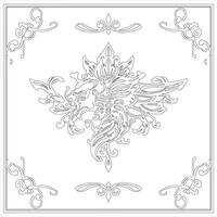 A decorative pattern with a bird on it vector