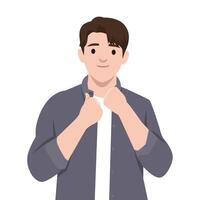 Young man smiling in casual outfit vector