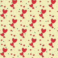 Red heart pattern on light background vector