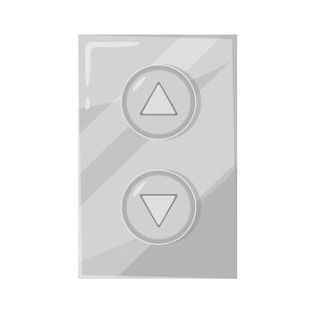 Elevator panel icon with buttons on white background. Down, up. Elevator element. Technology. vector