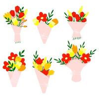 Colorful flower bouquet illustration vector