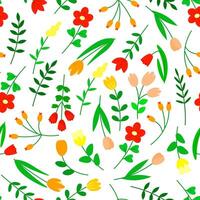 Colorful floral pattern on white background vector