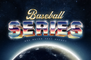 Baseball series - retro style text effect psd