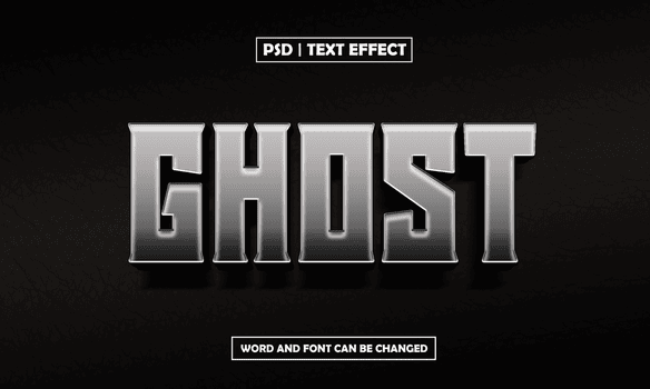 3D Ghost Text Effect psd