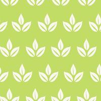 Leaves icon seamless pattern on green background, herb set, simple graphic pictogram illustration, eco friendly organic concept clip art, flat label element for logo, vegan, save energy and self care vector