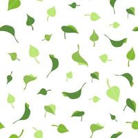 Eco friendly seamless pattern of tea, mint, or lilac bush leaves, Stylized flat illustration for nature designs, use for fabric, wallpaper, or product packaging abstract backgrounds, organic texture vector