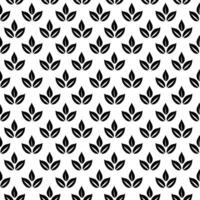 Black leaves silhouette, seamless pattern on white background, simple graphic pictogram illustration, eco friendly organic concept, flat label element for vegan, save energy and self care vector
