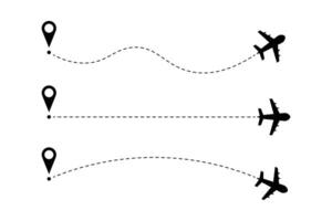 Airplane Flight Path with Location Marker vector