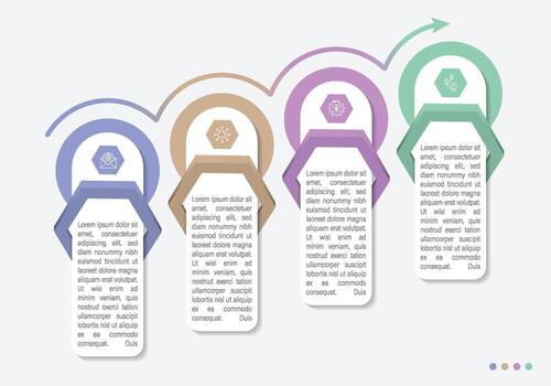 infografía cronograma con hexágono y circulo elementos vector