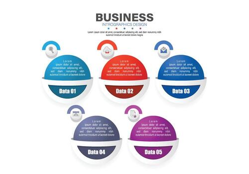 Business Infographic with Circular Data Points vector