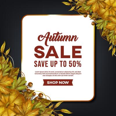 realistic water color autumn sale background design