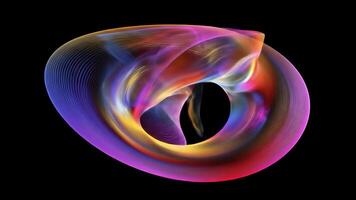 Stunning colorful digital art display featuring abstract glowing shapes on a dark background creating mesmerizing visuals. video