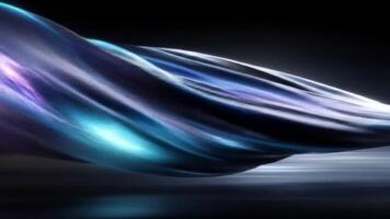 Striking abstract animation showcases sleek chrome elements and luminous blue light effects for modern designs. video