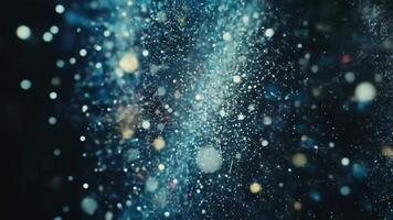 Explore a digital cosmos with twinkling star particles in a dark space nebula background video