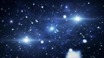 Stunning outer space journey through a galaxy filled with glowing stars and bright constellations, perfect for space exploration. video