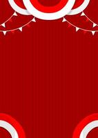 Red vertical background with red and white flag decorations and copy space for text. Indonesian flag on vertical template background vector