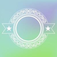ornamental label on color background vector